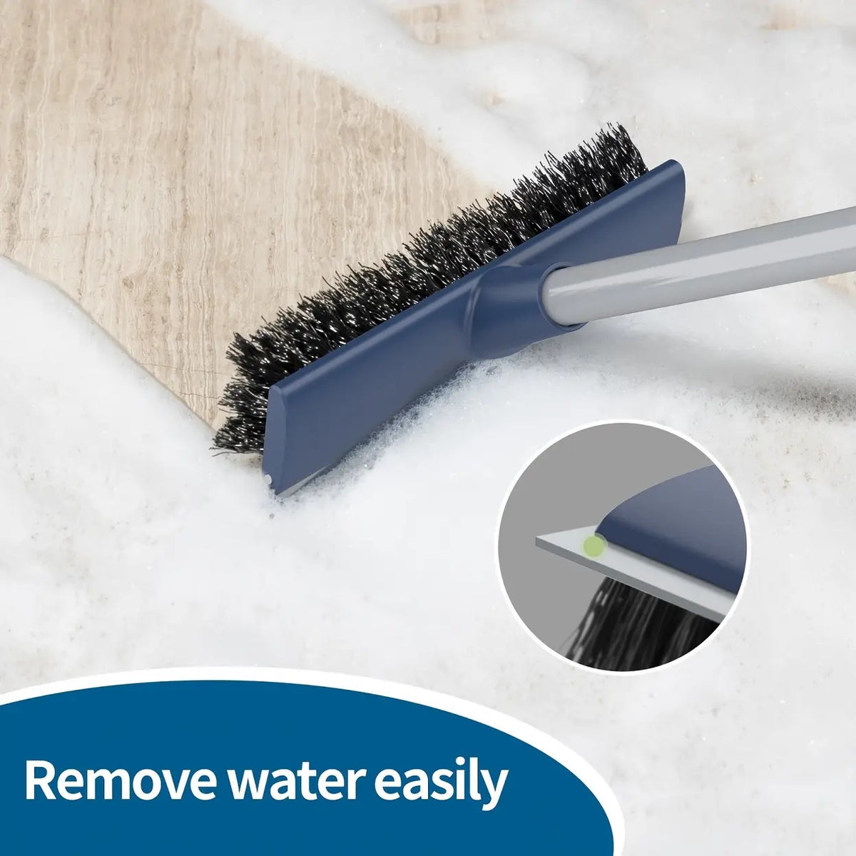Brosse à récurer 2-en-1 emmama avec poignée de traction - Manche réglable