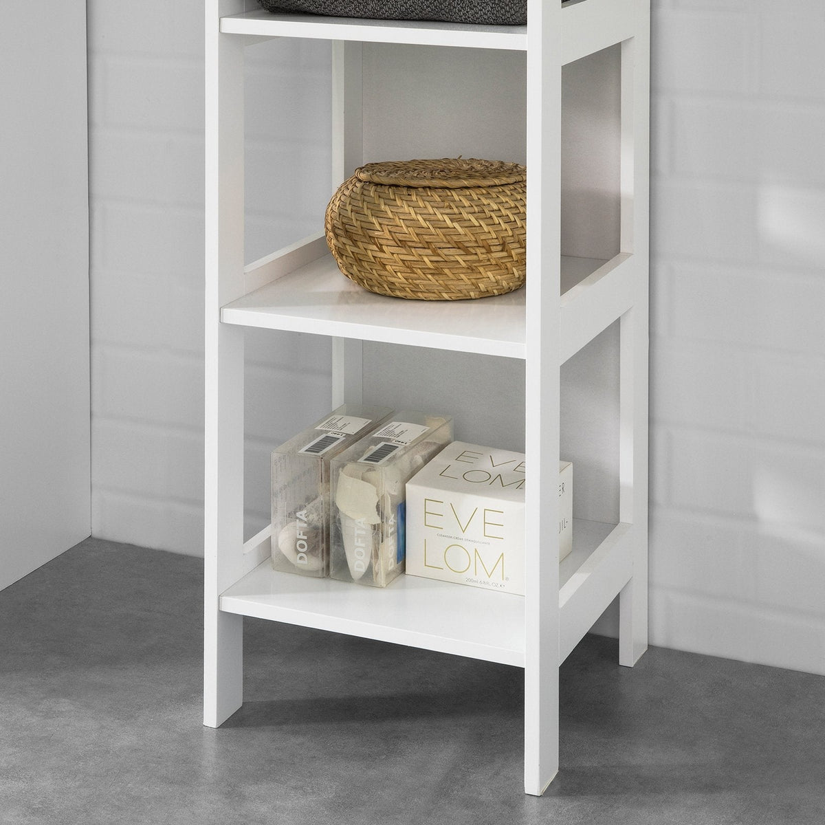 SoBuy BZR14-W Meuble de salle de bain avec 5 étagères - Blanc - 30x139x30 cm