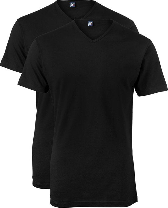T-shirt Alan Red Vermont - extra long - col en V - noir