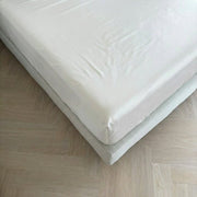 Drap-housse Kayori Saya en satin de coton - 180 x 210-220 cm - Épaisseur du matelas : 35 cm - Luxueux et doux - Coton biologique - Blanc - 180 x 210-220 - Double - Coton biologique - Blanc