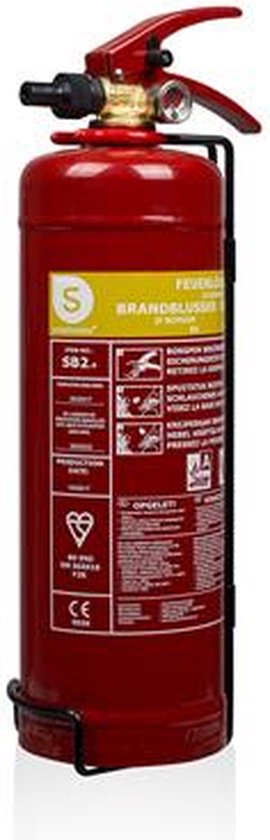 Smartwares 10.014.97 Extincteur - 2 litres - Mousse - Avec support de suspension - Classe de feu AB - Certifié BSI