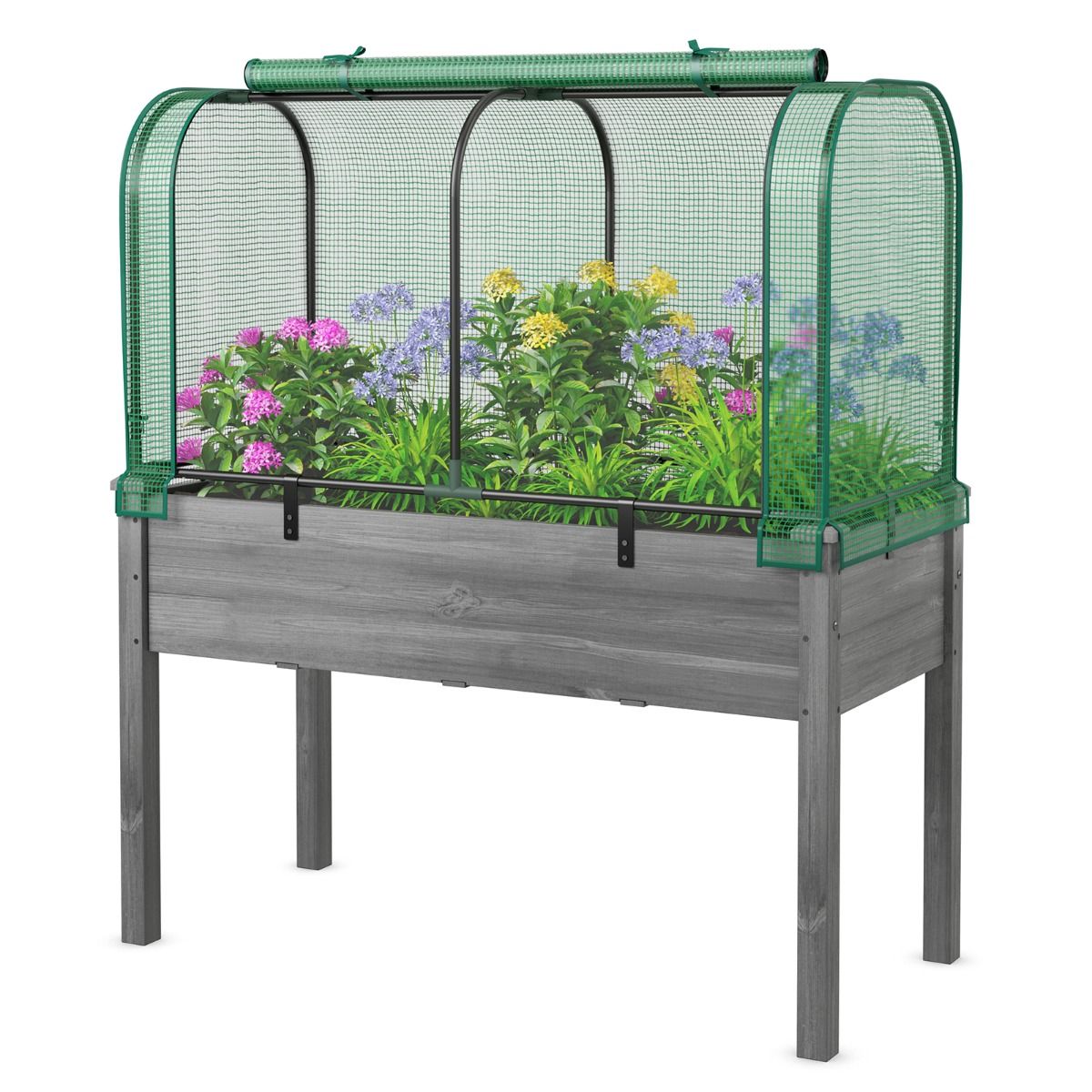 Mini-serre Coast - serre de jardin portable - porte à fermeture éclair enroulable - protection solaire en PE imperméable - blanc/vert 118 x 55 x 60 cm