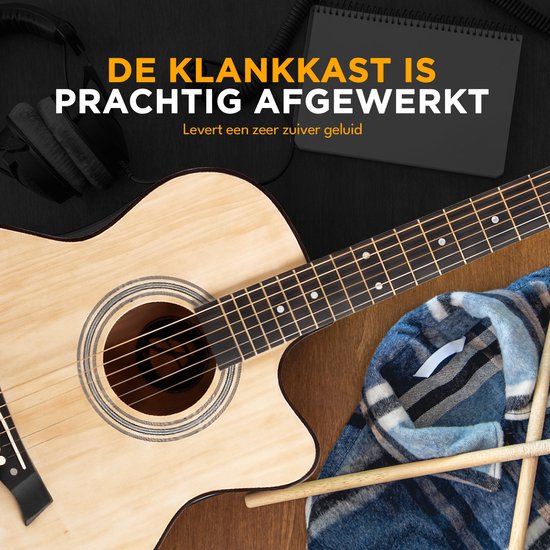 Guitare acoustique Finesse - avec cours vidéo - 4/4 40" - Guitare western - Guitare pour enfants et adultes - Naturel