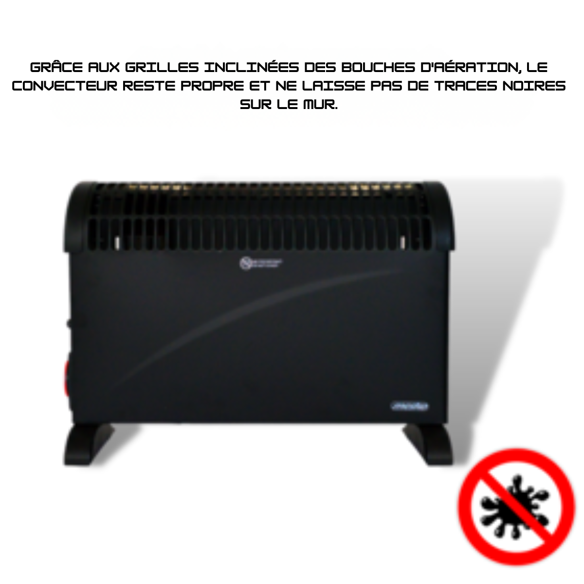 Convecteur Électrique Mesko -  Thermostat Réglable & Minuterie 24H - Noir