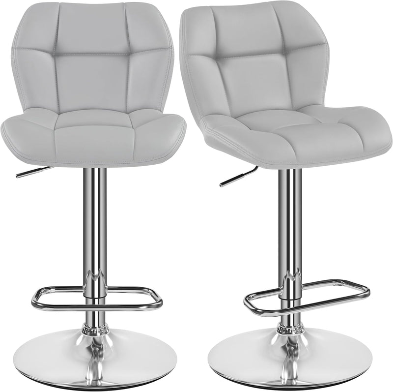 Tabourets de bar réglables Yaheetech - lot de 2 - gris clair