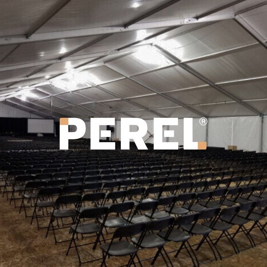 Perel Chaise pliante, pliable, résistante aux intempéries, 150 kg maximum, événements, réunions, petits espaces, noir
