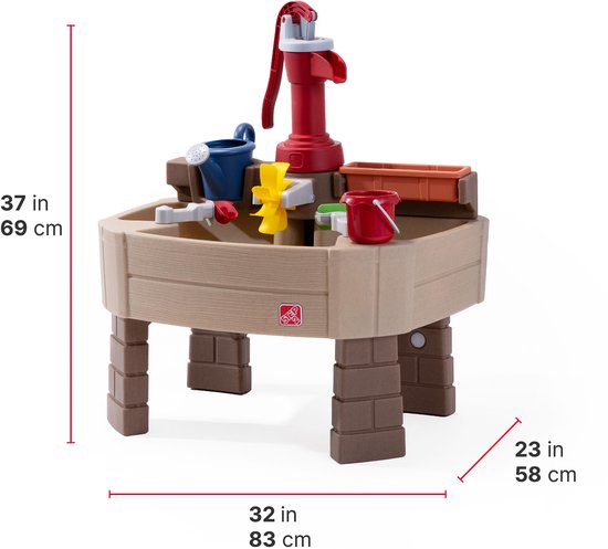 Table à eau Step2 Pump & Splash Discovery – Avec pompe à eau et 8 accessoires – Table de jeux aquatiques pour tout-petits – Jouets d'extérieur à partir de 2 ans – Table d'activités aquatiques pour le jardin / l'extérieur