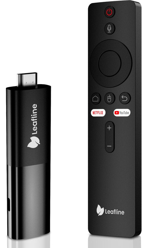Leafline® Android TV Stick - Google TV Streamer - Chromecast intégré - Android TV Box - Avec télécommande et contrôle vocal