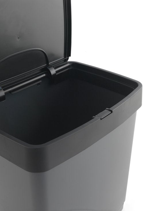 Poubelle de recyclage Sp Berner - poubelle - 2 ou 3 compartiments - plastique 100 % recyclé - gris