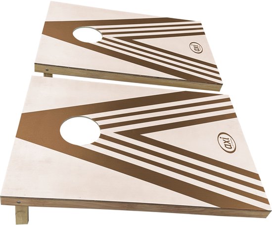 Ensemble de cornhole AXI Plus avec 2 planches de 91 x 60 cm – Jeu de lancer de sacs compact pour l'extérieur et l'intérieur – Comprend 8 sacs de cornhole et un sac de transport – Planche de cornhole en bois avec pieds rabattables – Jeu de jardin pour enfa