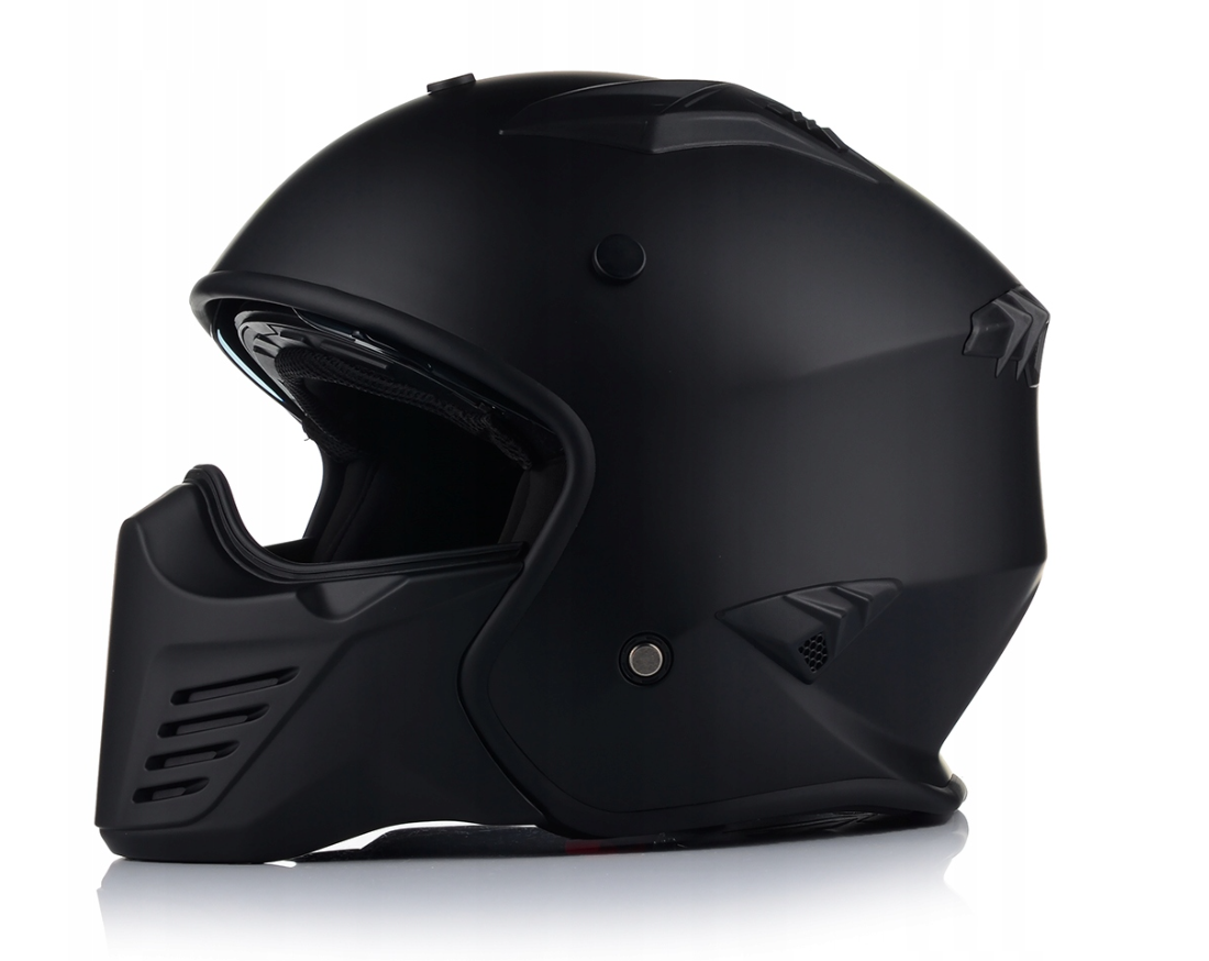 Casque de moto Vito Bruzano - Casque jet ouvert avec visière pare-soleil - Taille M (57-58 cm) - Noir mat