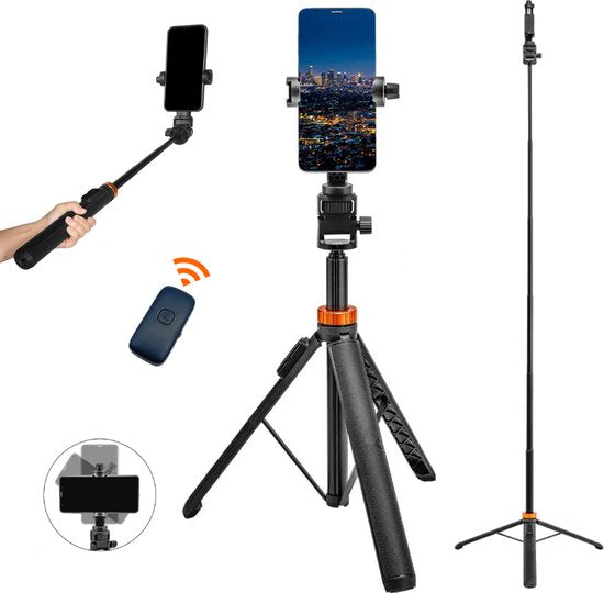 une journée ensoleillée Trépied pour téléphone - Trépied Smartphone - Trépied Smartphone - Selfie Stick Trépied - Trépied Téléphone - Trépied iPhone - Trépied iPhone - Support pour téléphone - Jusqu'à 180 cm - Trépied pour GoPro
