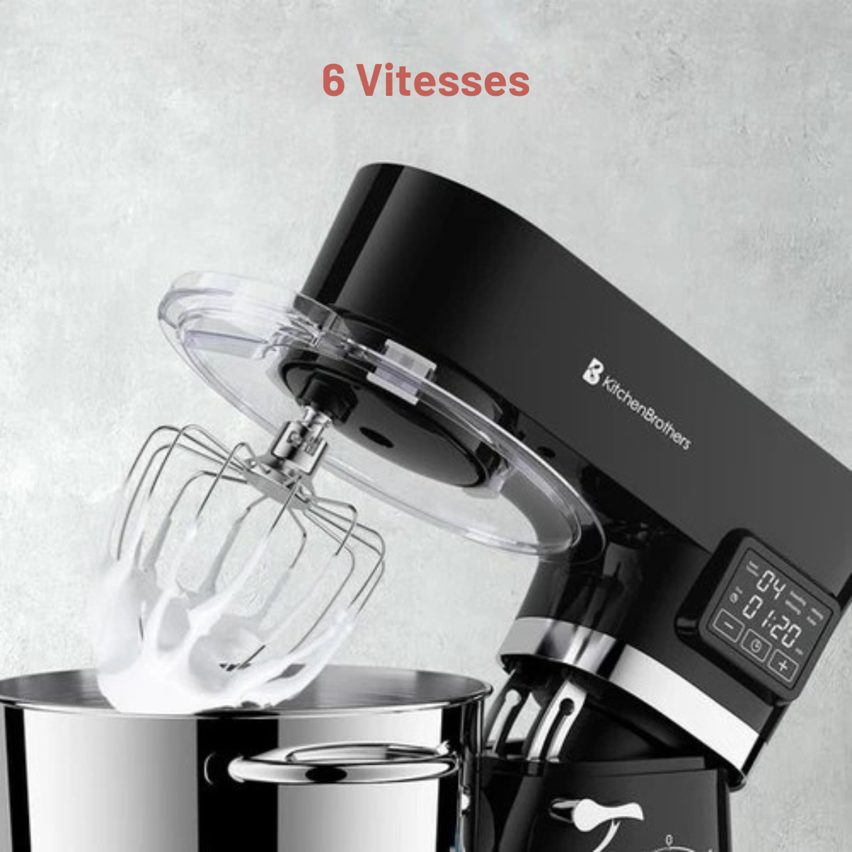 Robot de cuisine - KitchenBrothers  - Affichage et minuterie - 6L - 1400W - Noir