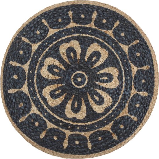 vidaXL - Pouf - fait main - 45 x 30 cm - jute - bleu