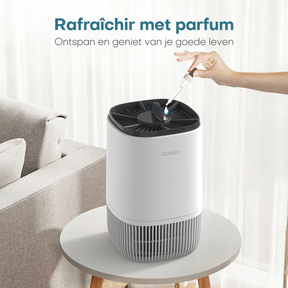 Purificateur d'air HEPA Conopu - Fonction anti-odeurs et minuterie - 17 × 17 × 26 cm