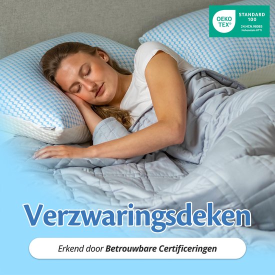 Couverture lestée Ella 7 kg - Coton certifié OEKO-TEX, couverture lestée 150 x 200 cm - Weighted Blanket - Couverture lestée - Gris