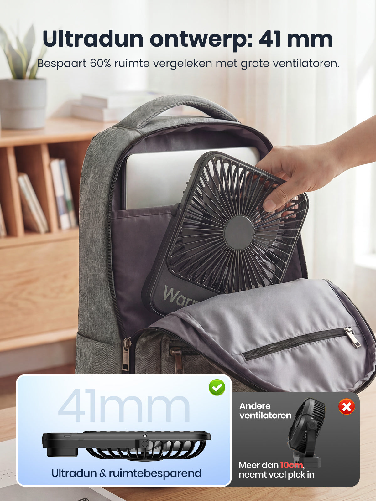 Ventilateur portable Warmco D3 - 7 pouces - 10 000 mAh