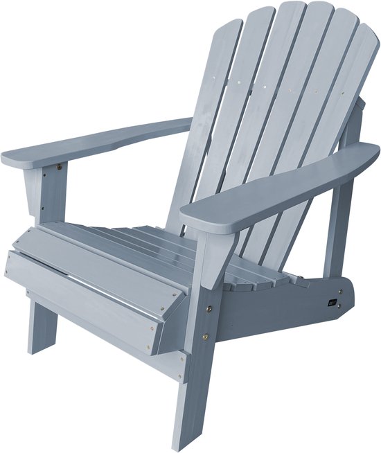 Chaise AXI Carmen Adirondack – Chaise de détente en bois avec accoudoirs – Dossier haut - 90,5 x 78,4 x 93 cm