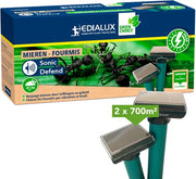 Edialux Sonic Defend Mieren Solar, répulsif anti-fourmis à énergie solaire, protège votre jardin contre les fourmis grâce à des vibrations et des signaux sonores ; sans danger pour les animaux domestiques et les organismes vivant sous terre ; surface maxi