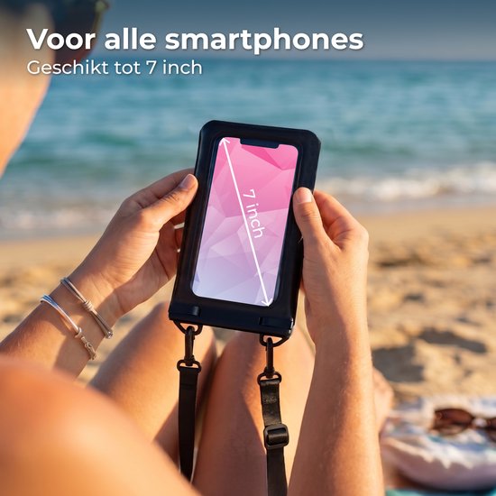 Étui étanche 2 en 1 pour téléphone Nuvance avec cordon - Universel jusqu'à 7 pouces - Étui Drybag - Double fermeture à clip