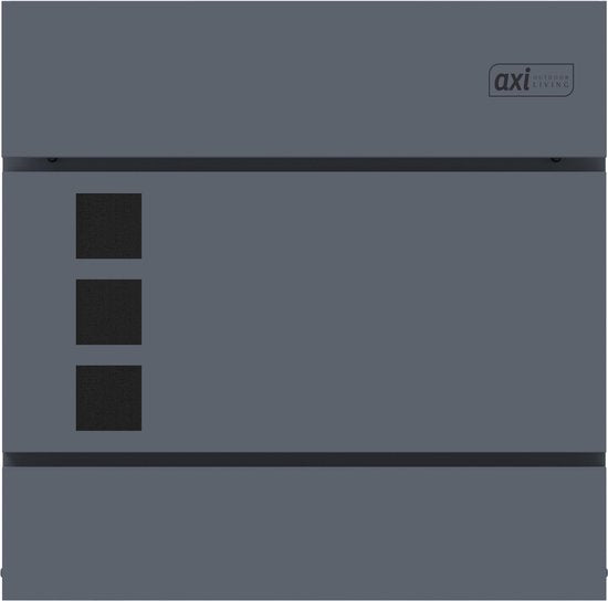 Boîte aux lettres AXI Jonas en métal – Anthracite – Boîte aux lettres en acier avec serrure – Modèle mural – 37 x 11 x 37 cm – 2 clés incluses – Avec porte-journaux – Résistante aux intempéries