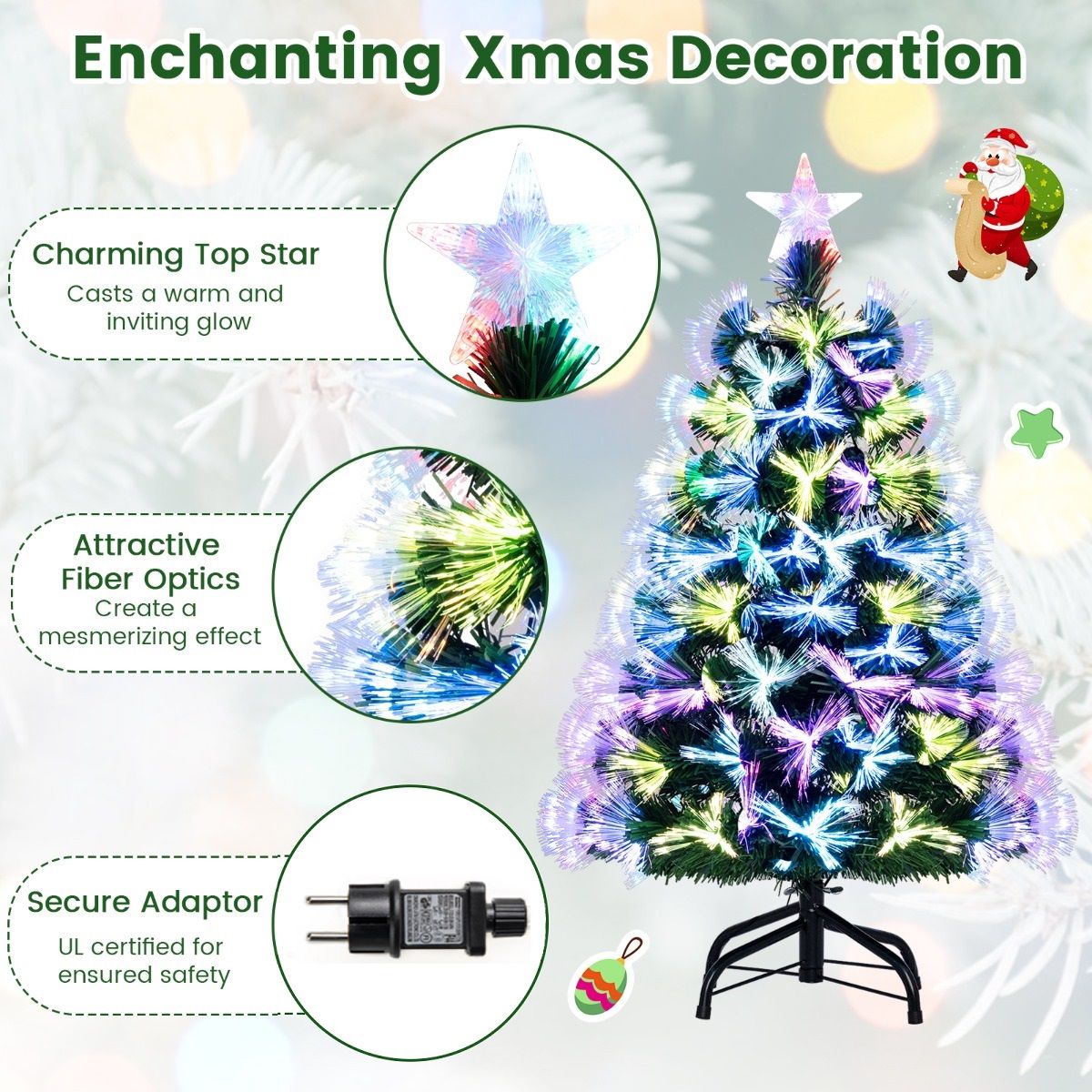 Sapin de Noël artificiel Coast - guirlande lumineuse en fibre de verre - 93 branches - 95 cm, vert
