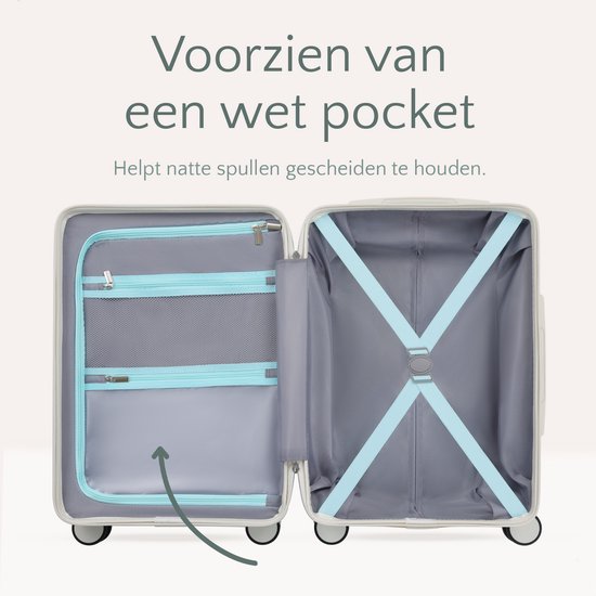 Skycases City Walker - Valise de voyage moyenne 77L - Légère et résistante - Roues pivotantes à 360° - Serrure TSA originale - Housse de protection et pochette humide incluses - 66 x 45 x 26 cm - Bleu Tiffany
