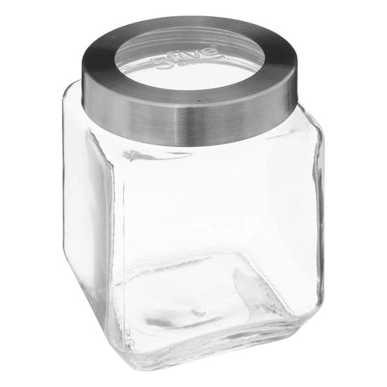 Pot de conservation 5Five MIRO avec couvercle à visser - verre - 1,2 L - 11 x 14 cm - pots de conservation - transparent - bocal Weck