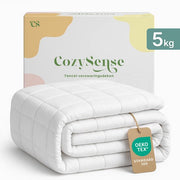 Couverture lestée CozySense® 5kg - 100% Tencel - Couverture lestée - Couverture lourde avec régulation de la température et confort respirant - Répartition de la pression GLASS-Flow® - 1 personne - Blanc