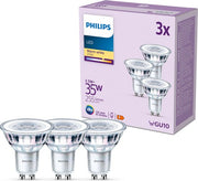 Spot LED Philips - 35 W - GU10 - Lumière blanc chaud - 3 pièces