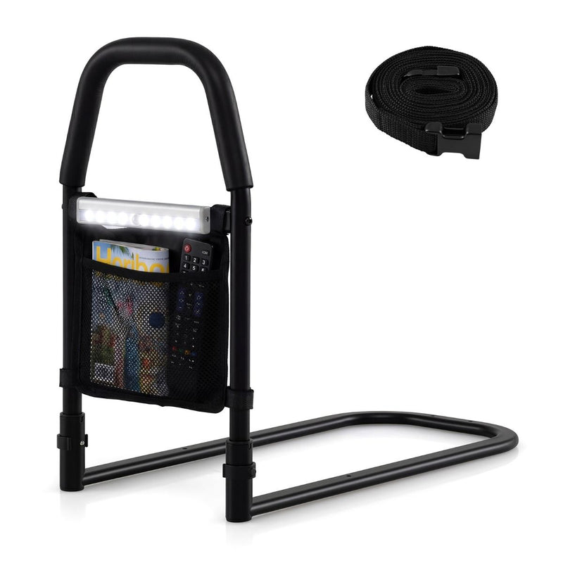 Barrière de lit Coast avec poignée de sécurité - Veilleuse LED avec détecteur de mouvement - Compartiment de rangement - Noir