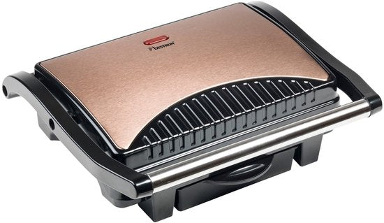 Grill de table Bestron - ASW113CO - 1 000 W - Appareil à croque-monsieur - Surface de cuisson 25 x 17 cm - Cuivre