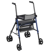 Déambulateur Coast bleu/noir - Déambulateur pliable avec siège, sac et hauteur réglable - 59 x 64 x 75,5-93 cm