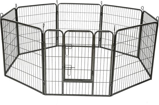 Enclos à 8 coins pour chiens 80 cm de haut Ø 210 cm 401717