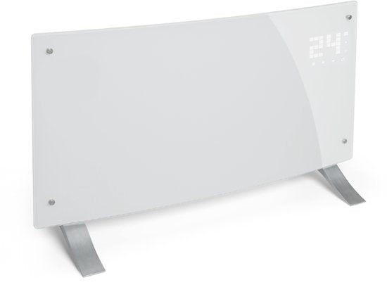 Chauffage électrique à faible consommation d'énergie Klarstein pour la maison, convecteur intelligent et autonome de 2 000 W à faible consommation d'énergie avec thermostat, design fin et portable, chauffage silencieux, chauffage à accumulation et panneau