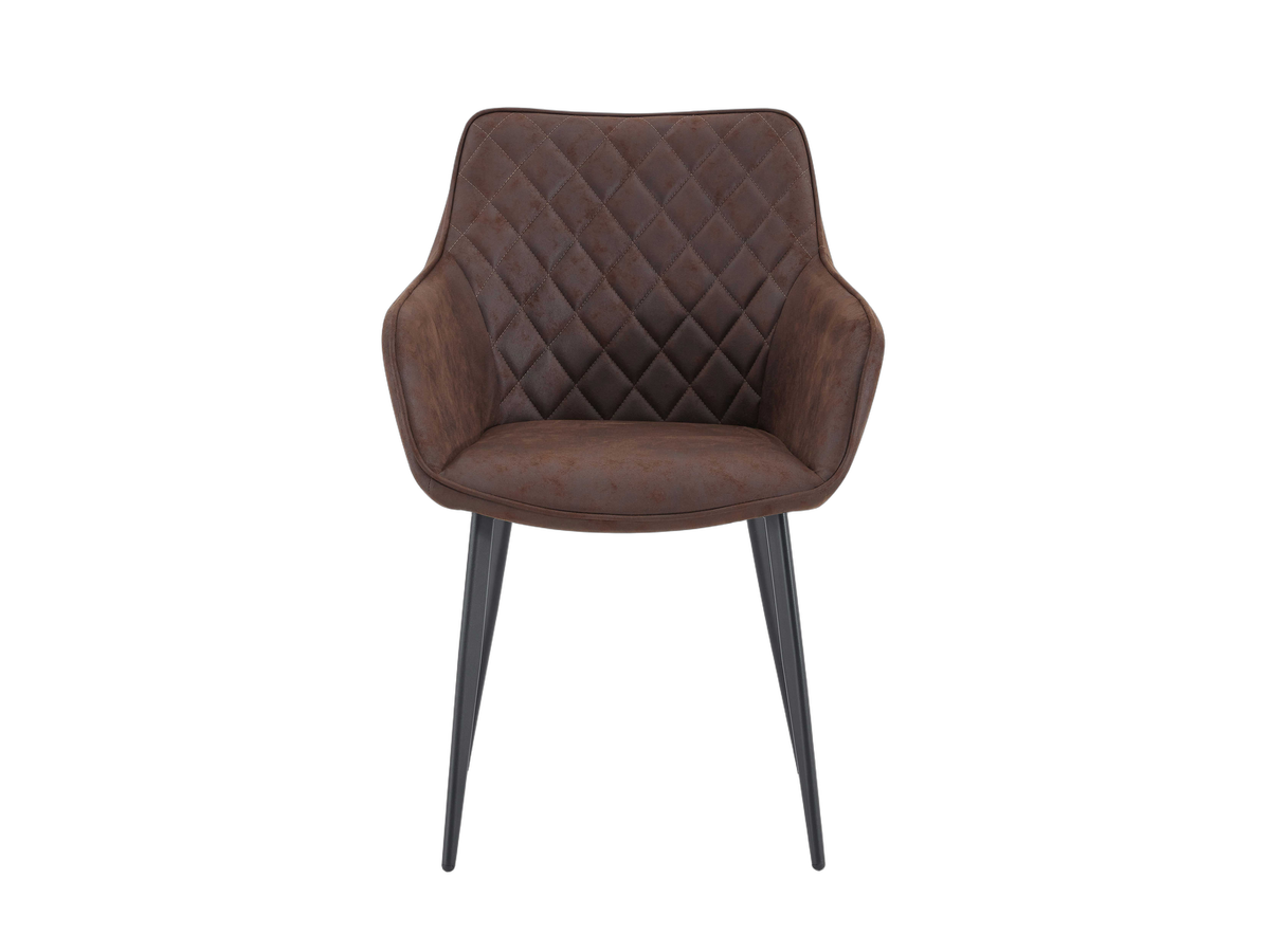 Chaise de salle à manger Multifurn Elin - Lot de 2 - Micro-cuir marron