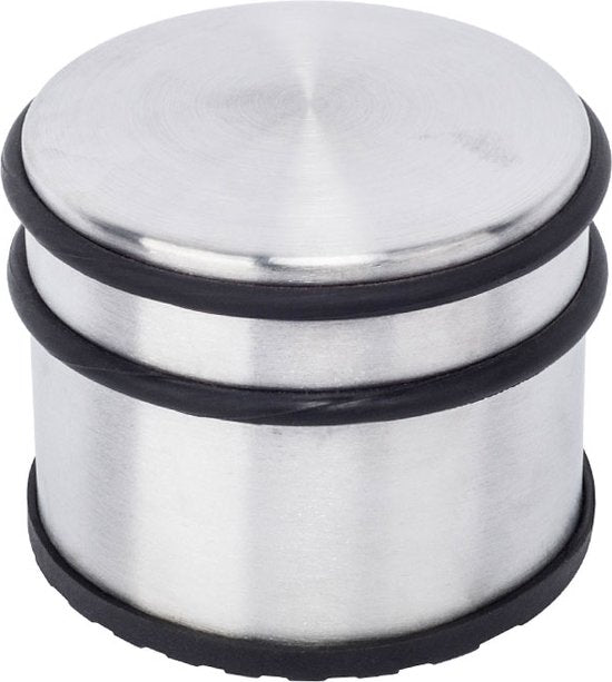 BRASQ Lot de 4 butoirs de porte - Butoir de porte en acier inoxydable avec revêtement antidérapant - 1,1 kg Pour l'intérieur et l'extérieur - Butoir de porte ⌀9 x 7,5 cm