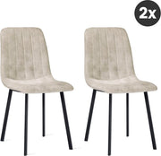 Multifurn - Chaise de salle à manger « Minsk » (velours, taupe, lot de 2)