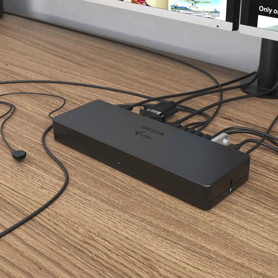 Dicota D31950 station d'accueil pour ordinateur portable et réplicateur de ports USB Type-C câblé Noir