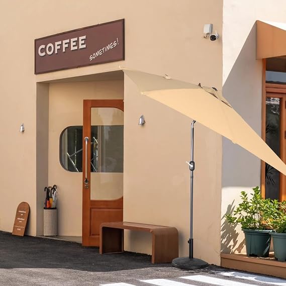 Parasol de jardin carré Angel Living 2,5 x 1,3 m – Beige, Terracotta, Crème ou Gris – Protection UV UPF 50+