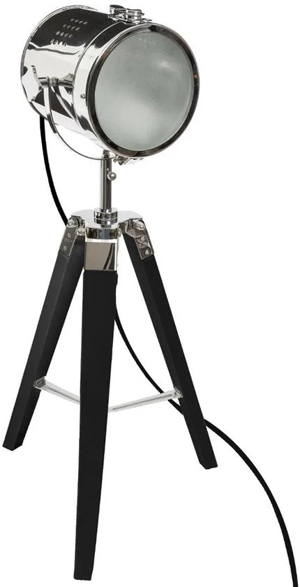 Atmosphera - Lampe industrielle - Métal - Bois - Noir - 68 cm