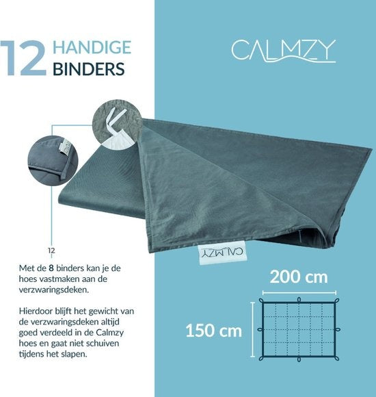 Calmzy Superior Chill - Housse de couette - Housse de couverture - 150 x 200 cm - Aéré - Respirant - Gris foncé