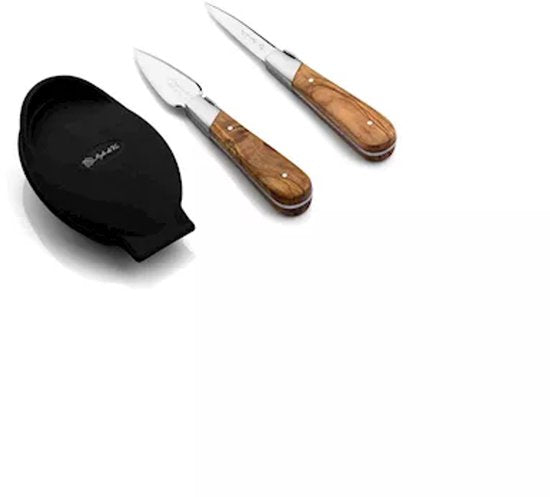 Laguiole Style de Vie - Luxury Line - Coffret cadeau couteau à huîtres 2 pièces - Bois d'olivier