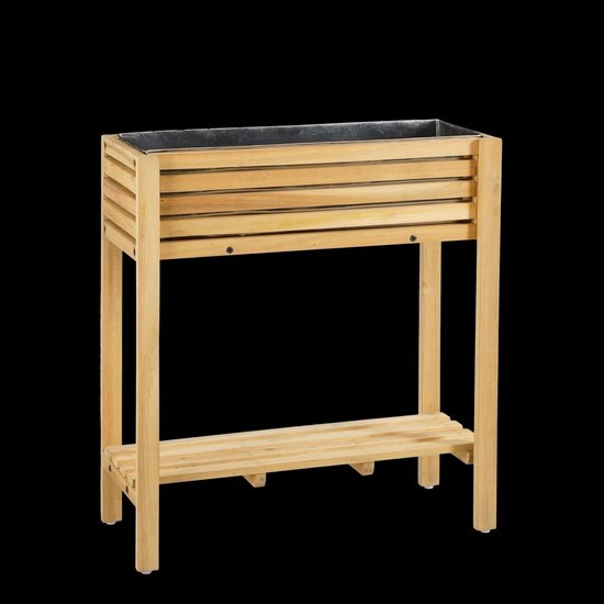 Mica Decorations Jardinière d'extérieur Glenwood Rectangle - L70 x L30 x H75 cm - Bois d'acacia - Brun