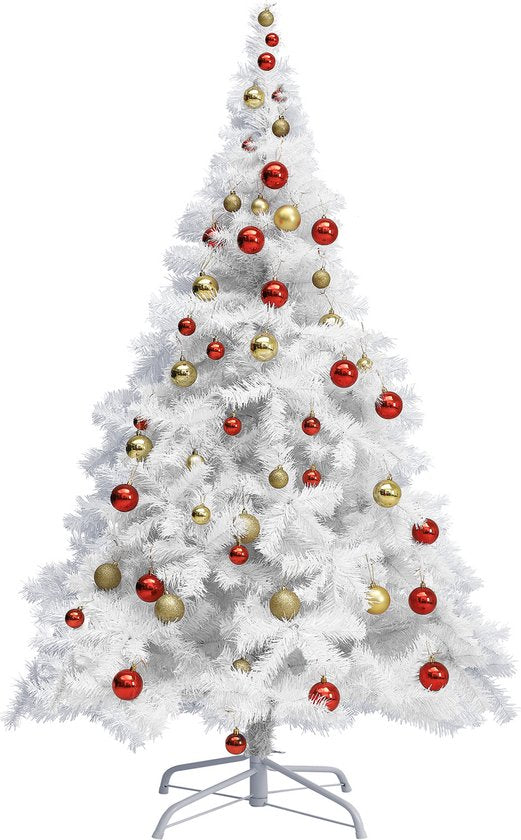 Sapin de Noël Casaria PVC - Base métal - 180 cm Blanc