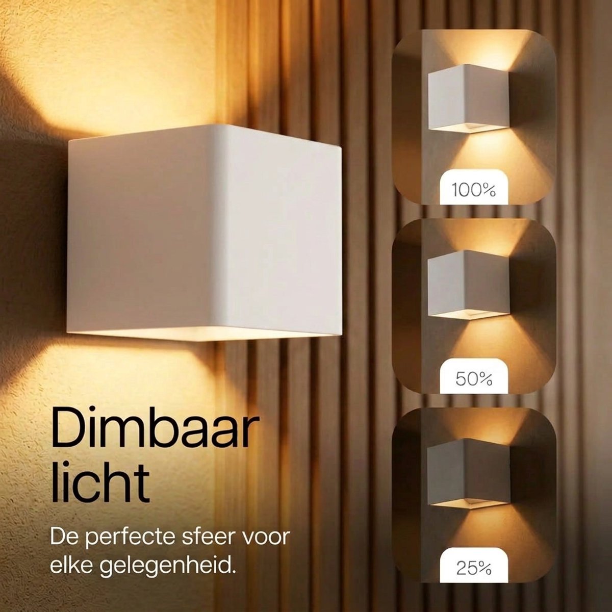 Applique murale rechargeable Luminize avec télécommande - Blanche - 10 x 10 x 8 cm