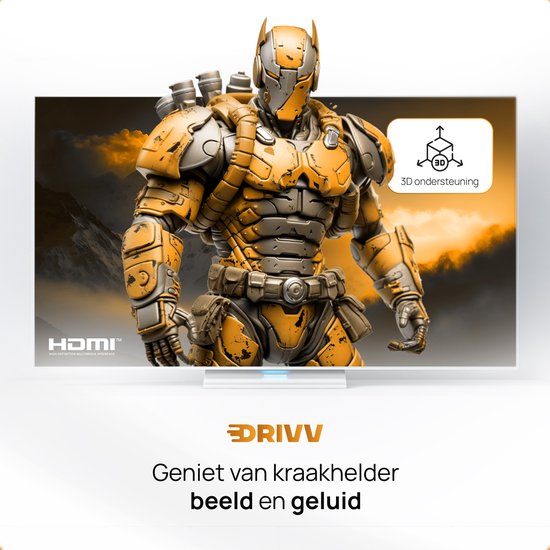 Drivv. Câble HDMI Premium 2.1 - Ultra HD High Speed 8K - HDMI vers HDMI - Convient à Xbox Series X & PS5 - 3 mètres - Orange