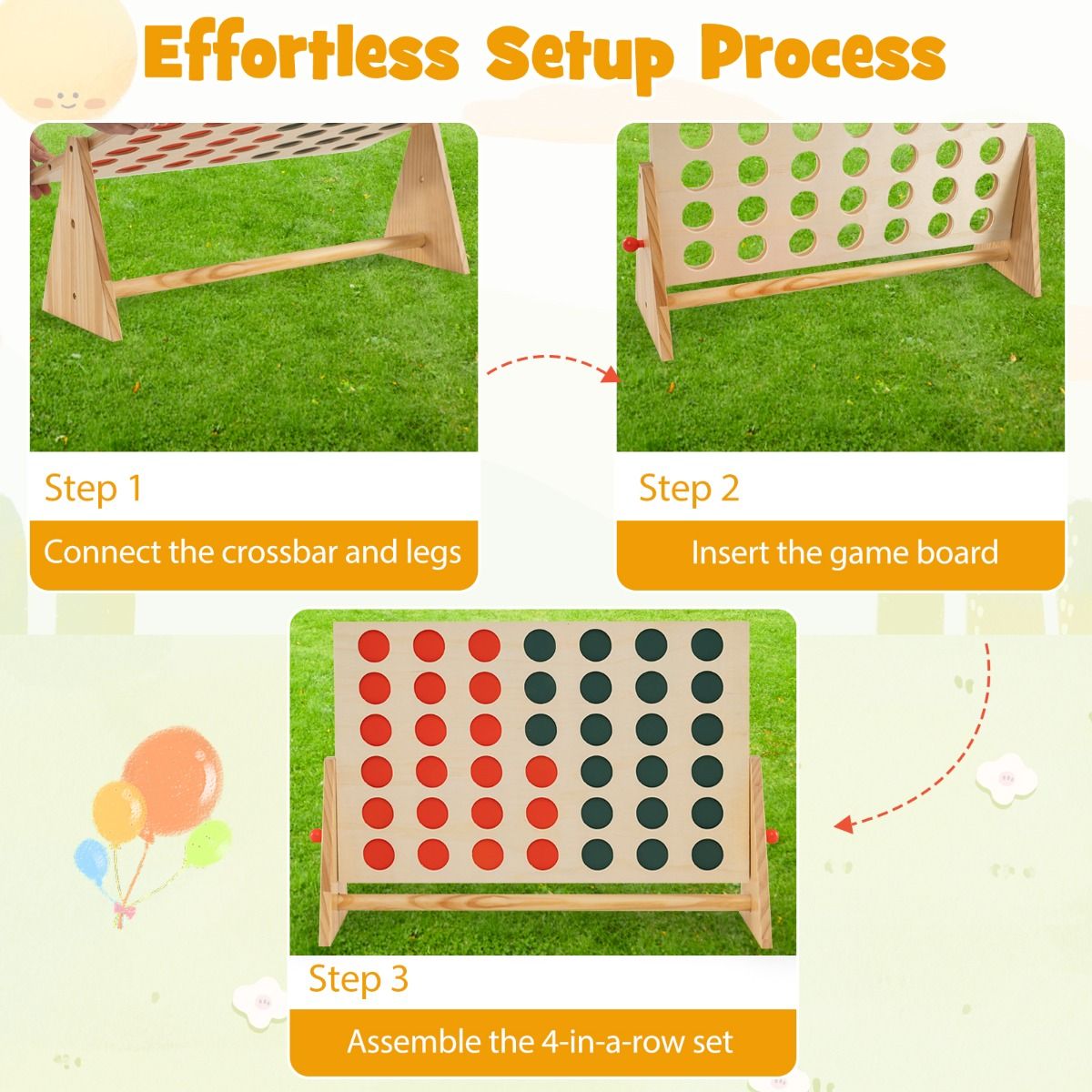 Jeu « Coast » de 4 à la suite - jeu de société de connexion - 42 pièces - cadre en bois de pin - couleur naturelle