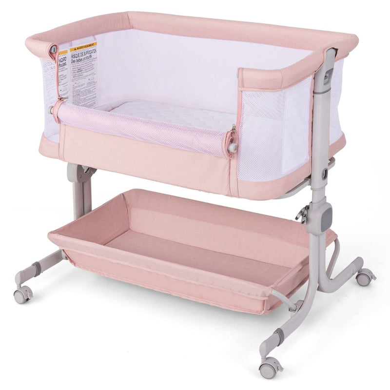 Lit bébé 3-en-1 Coast - hauteur réglable - lit de voyage pliable avec matelas - gris
