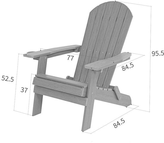 Chaise AXI Claire Adirondack marron – Chaise de jardin en plastique avec accoudoirs – Pliable – Dossier haut – Chaise de jardin – 84,5 x 77 x 95,5 cm – Durable et résistante aux intempéries